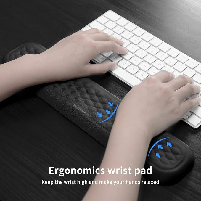 Vaydeer 60%-75% Keyboard Wrist Rest, Memory Foam Hand Rest Support Pad Padded - Image 6