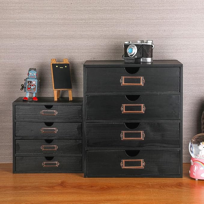 Wooden Storage Box Rustic Desktop Organizer - Image 6