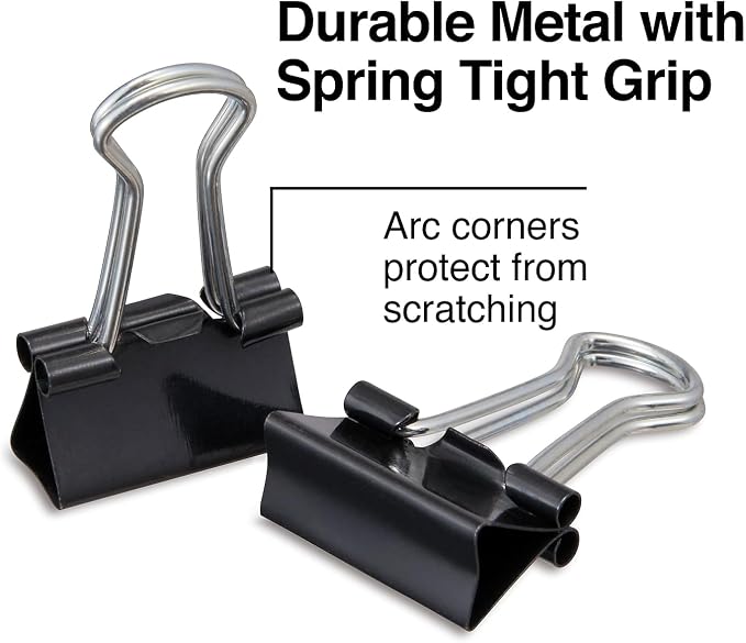 Staples Mini Binder Clips, 0.25" Capacity, 144 Pack – Extra‑Small Clips - Image 3