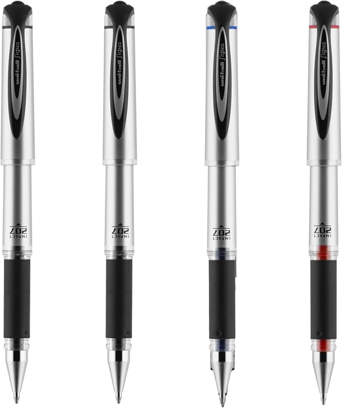 uniball 207 Impact Gel Pens, Bold Point, 4 Pack by uni-ball