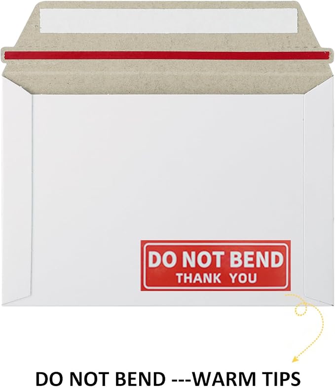 zmybcpack 100 Pack 6.5x4.5 inch Rigid Mailer Self Seal Photo Document Mailers - Image 3