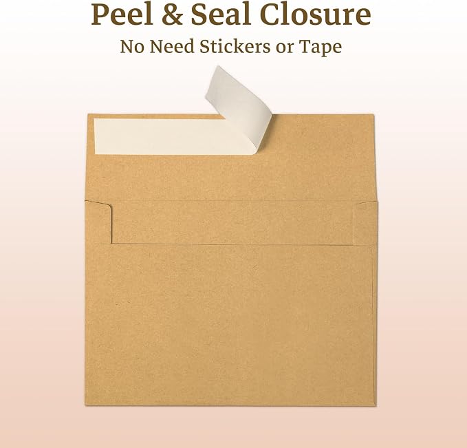 5x7 Brown Kraft Blank Note Cards - Image 4