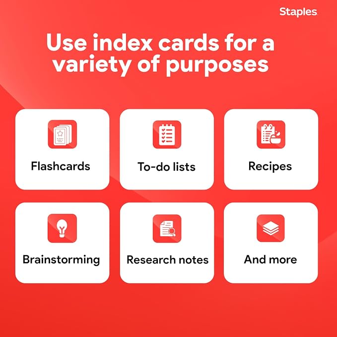 Staples Index Cards, 500 Pack – Unruled Cards - Image 5