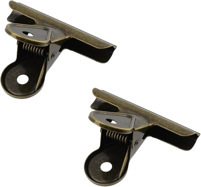 Xiaoyztan Mini Clips, 65mm Wide Bronze Bulldog Clips Paper Clip Binder Bull - Image 3