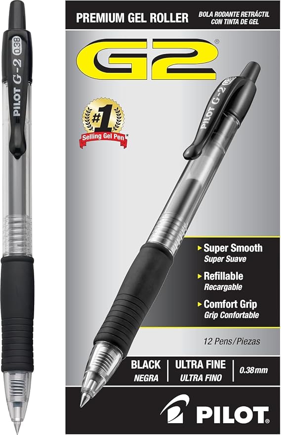 Pilot G2 Premium Refillable and Retractable Rolling Ball Gel Pens, Ultra Fine by PilotCorporationofAmerica