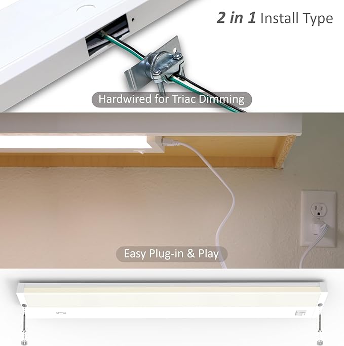 Leetdud LED Under Cabinet Lighting Hardwired or Plug in, 32 Inch 16W, Dimmable - Image 6