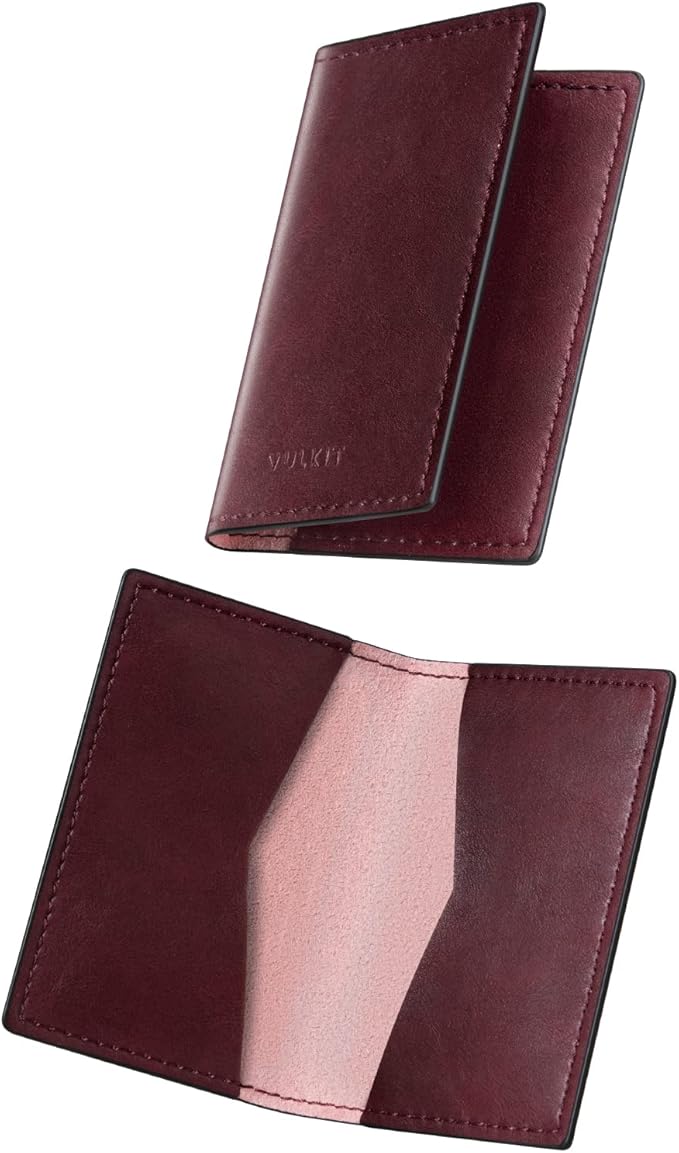 VULKIT Leather Business Card Holder 2 Sided Slim Business Name Card Organizer by VULKIT