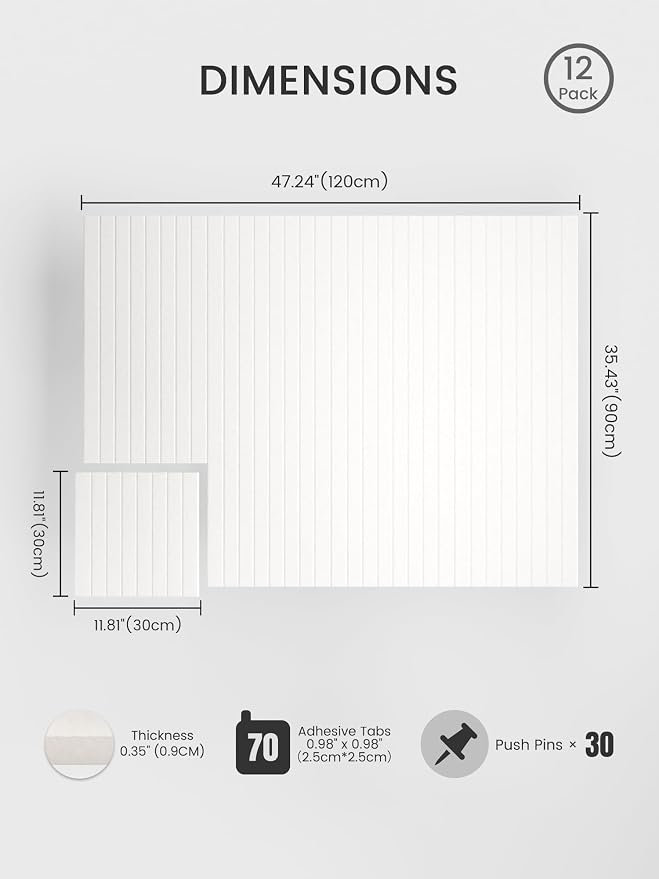 Bumusty Large Cork Board Alternative-48 x 36" Felt Bulletin Board Tiles - Image 2