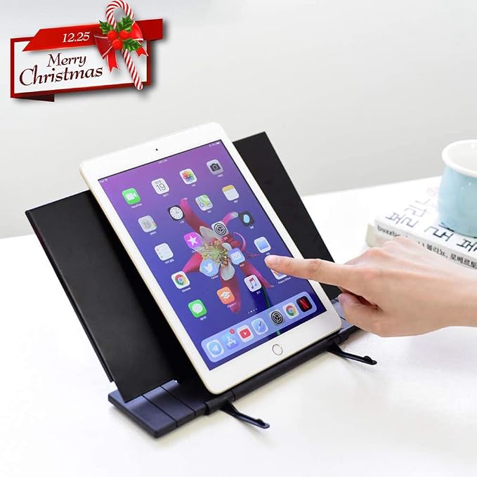 Barelove Desktop Document Book Holder, Metal Foldable Reading Rest Book Stand - Image 7