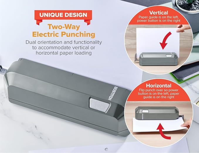 Bostitch Office Electric 3-Hole Punch, Dual Paper Loading, Heavy Duty, Jam-Free - Image 2