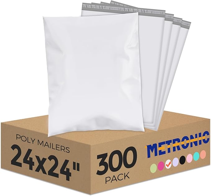 Metronic Poly Mailers 24x24 300 Pcs Large Shipping Bags by METRONIC