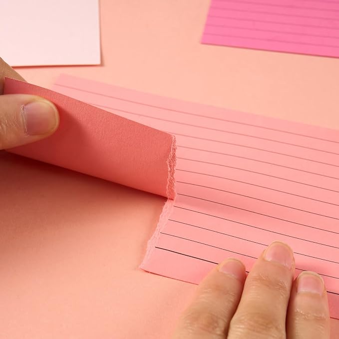 100 Sheets 4x6 Colored Ruled Note Cards Index Cards, 5 Pink | 250 GSM Heavy - Image 6