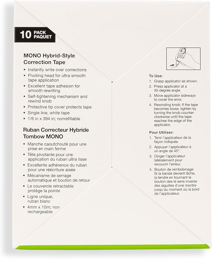 Tombow 68721 MONO Hybrid Correction Tape. Easy To Use Applicator - Image 3