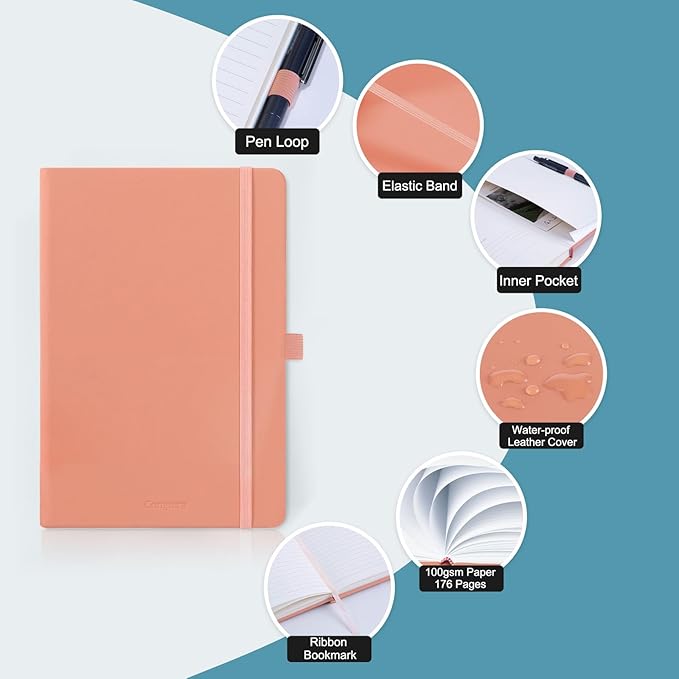 Comix 4 Pack Lined Journal Notebooks for Women, 176 Pages, 5.5 x 8.3, Hardcover, Morandi, 100gsm Paper, A5 Journaling Notebooks, Perfect for Work School Home-DeskLoop Office