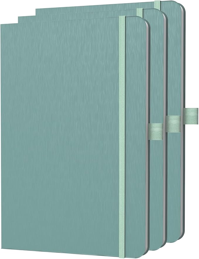 A5 Lined Journal Notebook, 7mm College Ruled Notepad, Journaling for Writing, Work, School, Travel and Note Taking, Hardcover 160 Pages (80 Sheets) 5.79 x 8.3 inches (3 Pack Midnight Green)-DeskLoop Office