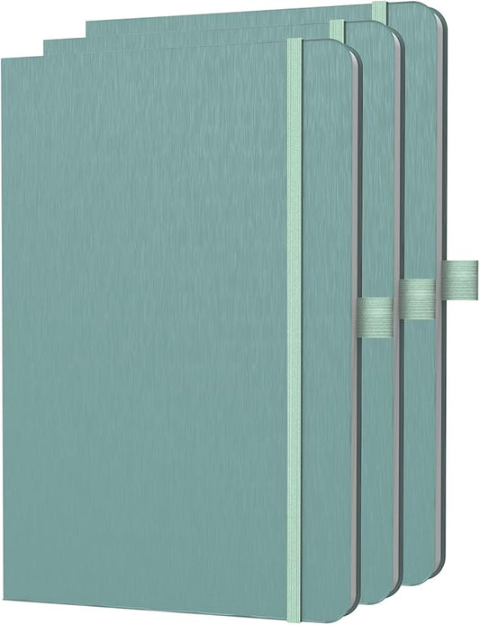 A5 Lined Journal Notebook, 7mm College Ruled Notepad, Journaling for Writing, Work, School, Travel and Note Taking, Hardcover 160 Pages (80 Sheets) 5.79 x 8.3 inches (3 Pack Midnight Green)-DeskLoop Office