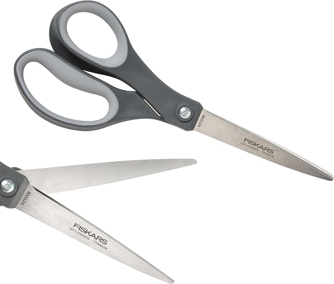 Fiskars 8” Left-Handed Titanium Scissors, SoftGrip Handle - Image 2