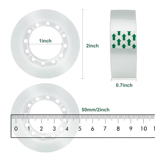 JACMD 48 Rolls Clear Tape, Transparent Tape Refills, Gift Wrap Tape 3/4 * 1000 - Image 2