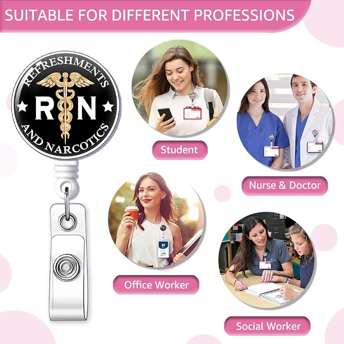 RN Refreshments and Narcotics Badge Reel Retractable - Image 5