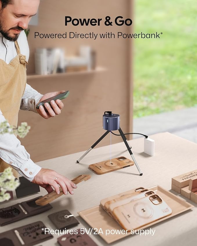 LaserPecker LP1 Pro Laser Engraver for Beginners, Mini Portable Laser Engraving Machine for Wood/Leather/Felt, 190g Lightweight, 10,000+ Hour Lifespan, Laser Safety Glasses Included, Basic Set-DeskLoop Office