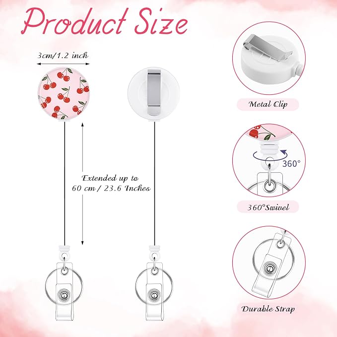 BESARME 3 Pack Badge Reels Retractable Badge Clip - Image 2