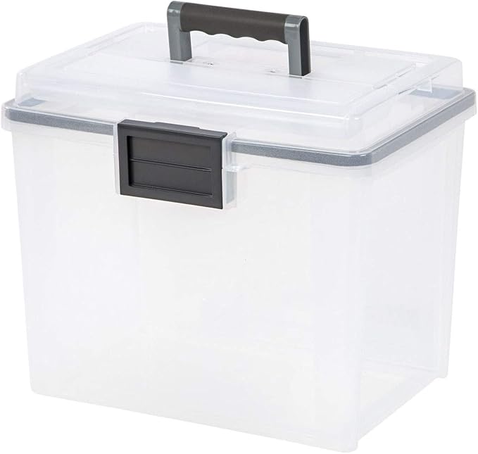 IRIS USA File Box WeatherPro Portable File Organizer Plastic File Box - Image 4