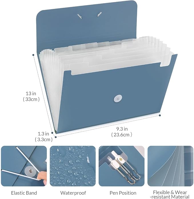 SKYDUE Expanding File Folde rwith 13 Pockets, Accordion File Organizer fits - Image 3