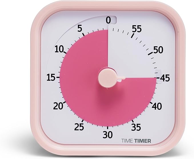 TIME TIMER Home MOD - 60 Minute Kids Visual Timer Home Edition - for Homeschool Supplies Study Tool, Timer for Kids Desk, Office Desk and Meetings with Silent Operation (Peony Pink)-DeskLoop Office