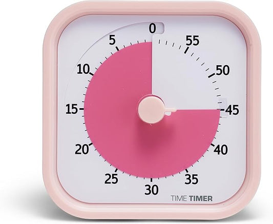 TIME TIMER Home MOD - 60 Minute Kids Visual Timer Home Edition - for Homeschool Supplies Study Tool, Timer for Kids Desk, Office Desk and Meetings with Silent Operation (Peony Pink)-DeskLoop Office