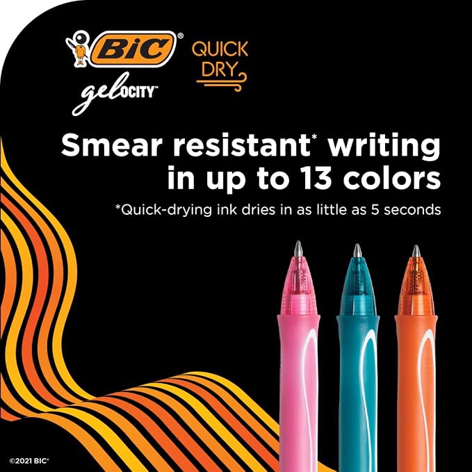 BIC Gelocity Quick Dry Ocean Themed Gel Pens, Medium Point, 8-Count -Pen Set - Image 4