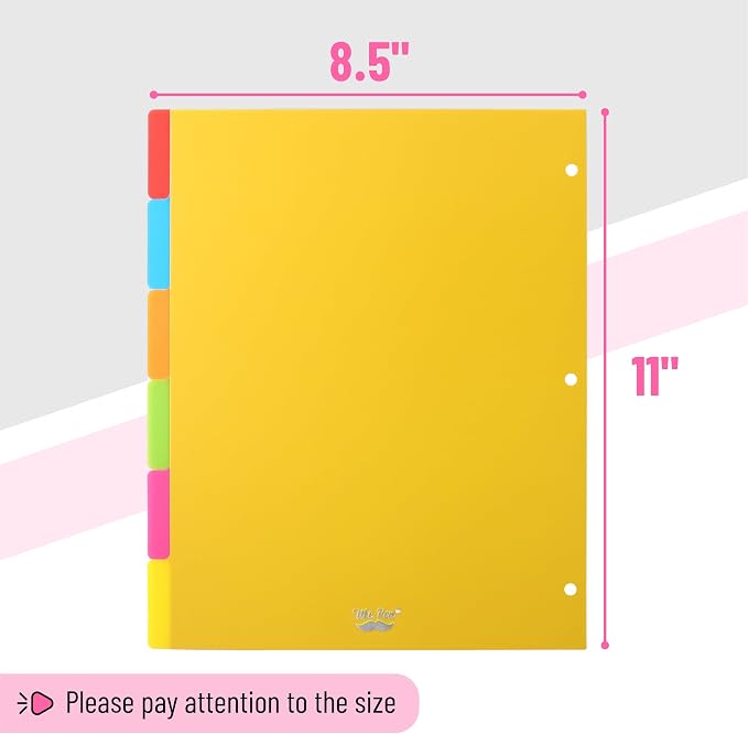 Mr. Pen- Dividers for 3 Ring Binder, 3 Sets, Letter Size | Bright Colors - Image 3