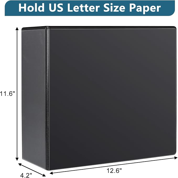 CIXILDTS 4" 3 Ring Binder, Standard 4-Inch Slant-D Ring Binder Fit Letter Size - Image 2