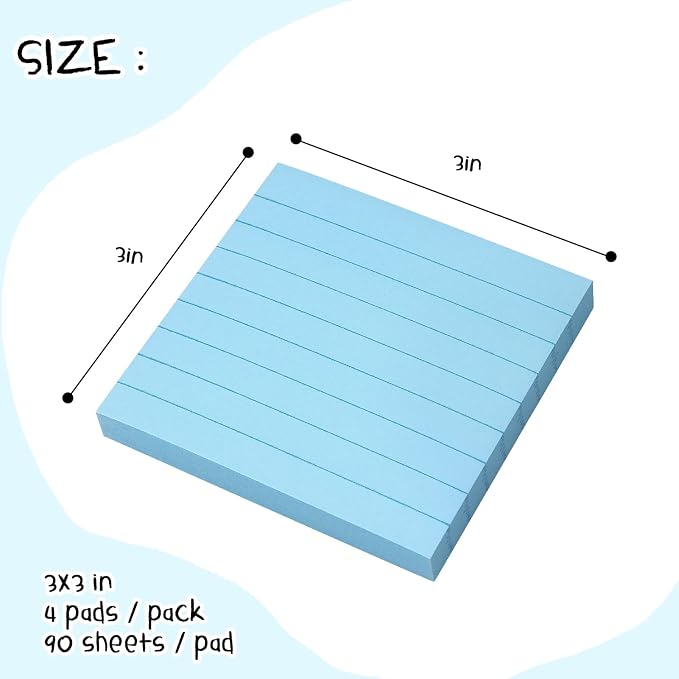 Lined Sticky Notes 3x3 Sticky Notes - Image 2