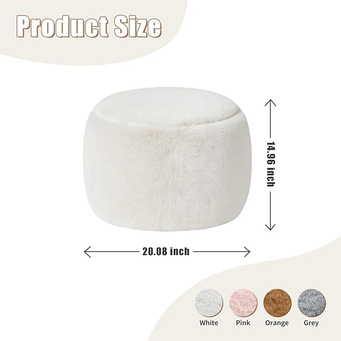 Gericco Round Stuffed Pouf Ottoman - Image 2