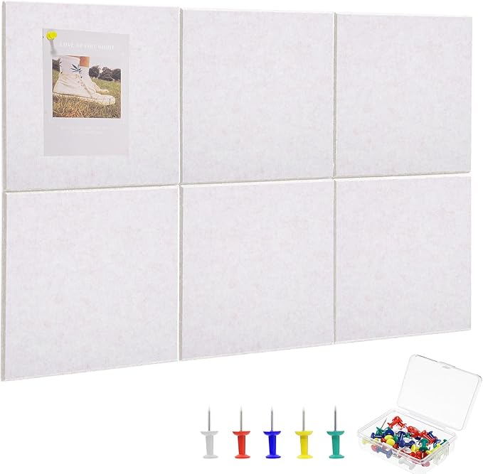 Thboxes Large Cork Board 28" x 19", 6 Pack Felt Wall Tiles by Thboxes