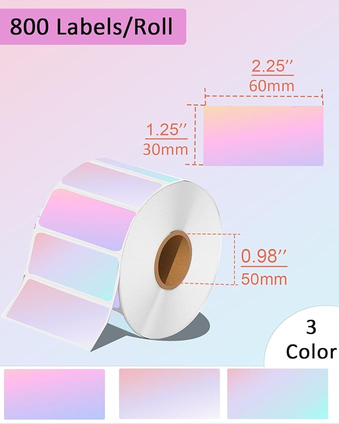 2.25 x 1.25 Thermal Labels, Self-Adhesive Address Shipping Barcode Thermal Stickers,Thermal Printer Labels Compatible with Rollo & Zebra & MUNBYN, 800 Labels for Printer, Fantasy Purple-DeskLoop Office