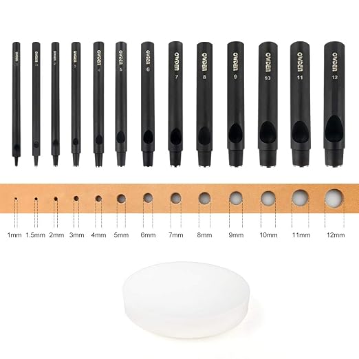 OWDEN Professional 13 Pcs Leather Hole Punch Set 1.0-12MM by WEHERCRAFT