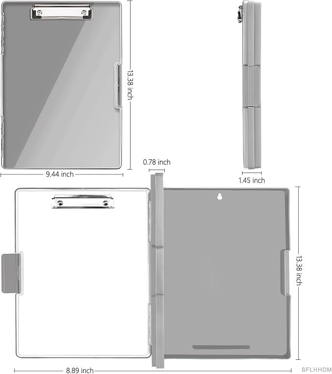 SFLHHDM Clipboard with Storage, Heavy Duty Clip Boards 8.5x11 with 2 Storage - Image 2