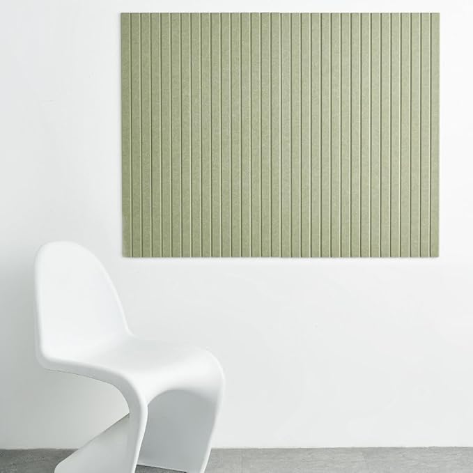 Large Cork Boards for Walls Black Felt Board Alternative - Slat Wall Paneling, Felt Bulletin Board Tiles for Office Decor, Push pin Board Office Wall Organizer -12-Pack (Sage)-DeskLoop Office