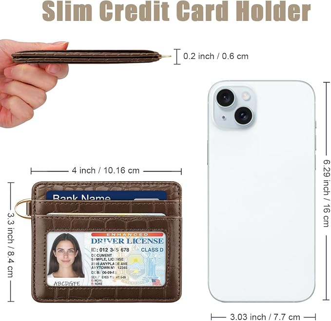 Slim Credit Card Holder Crocodile Wallet Women Thin Alligator Wallets RFID - Image 3