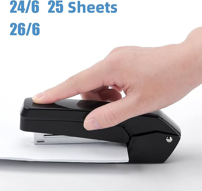 Deli/EZWORK Swing-Arm Swivel Stapler, 25 Sheets Capacity, 360 Degree Rotate - Image 4
