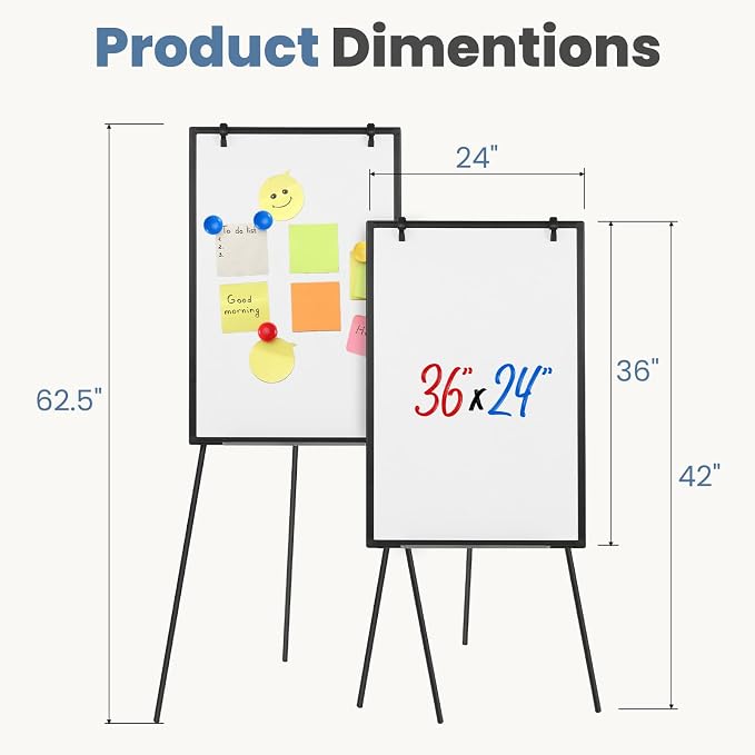 DUMOS Magnetic White Board Easel 36"x24" - Image 2