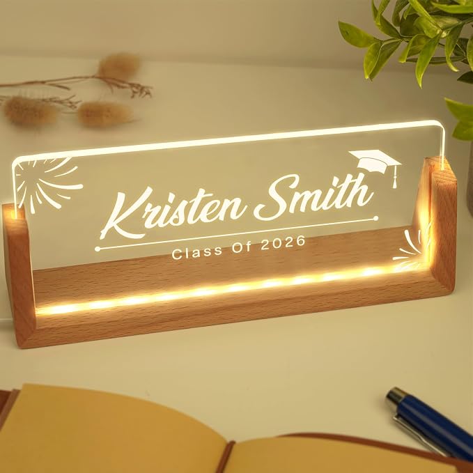 Custom Name Plate for Desk, Personalized Light Up Acrylic Desk Name Plate - Image 9