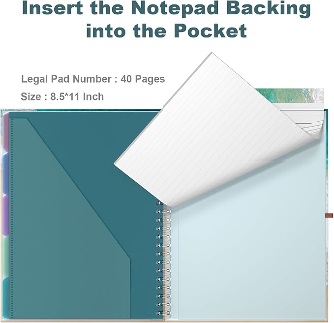 Hongri Clipboard Folio with Refillable Lined Notepad, 8.5 x 11 Folders with - Image 5