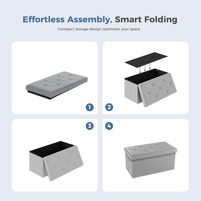 DUMOS 30 Inches Folding Ottoman - Image 5