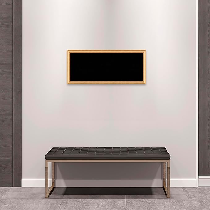 Amanti Art Black Cork Board for Wall, 14x32 Vision Board with Gold Wood Frame, Medium Corkboard Office Decor for Home Organization, Casual Corkboard Pinboard to display items for home organization-DeskLoop Office