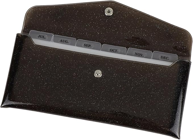 Black Cash Envelope Wallet PVC Budget Wallet by XiowDow