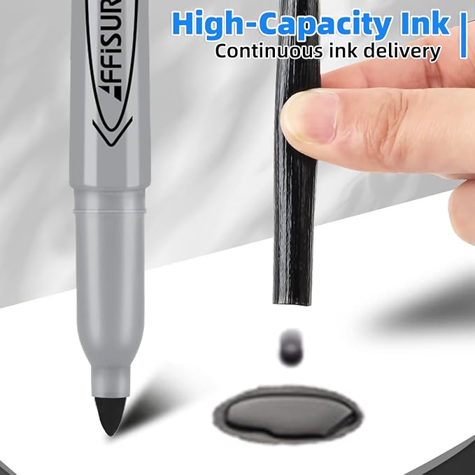 Permanent markers, 12 packs permanent markers bulk, quick drying in one second - Image 4
