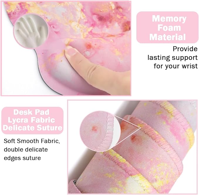 4-in-1 Gaming Mouse Pad Wrist Support Set，Desk Pad + Mouse Pad - Image 3
