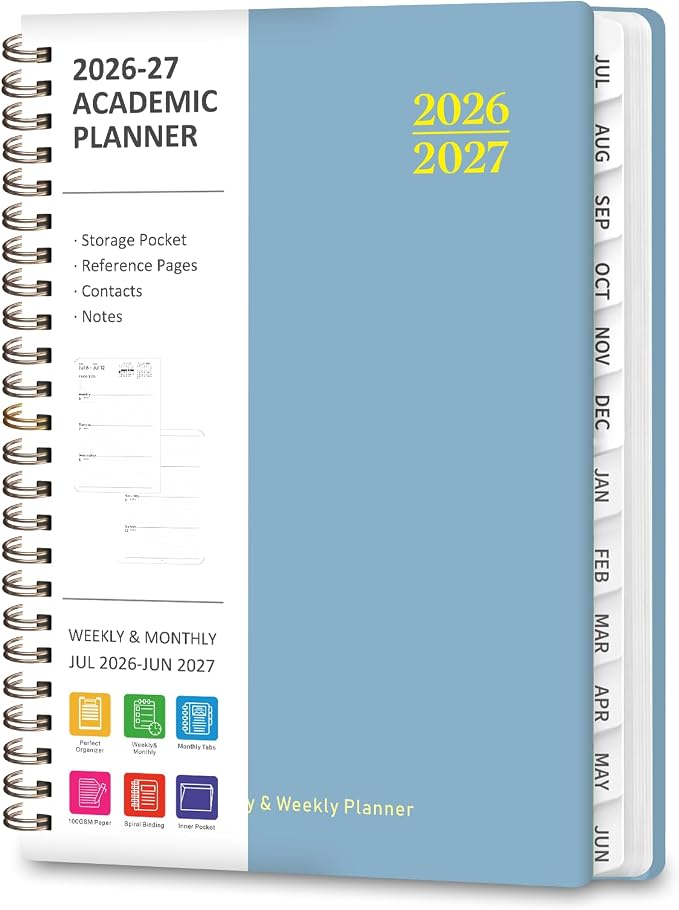Planner 2026-2027, Weekly and Monthly Academic Planner, July 2026 by VALOME